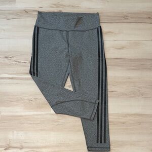 New No Tags. Gray Women Leggings with Black Stripes Adidas Aeroready